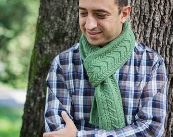 Patrón de tejido en PDF / Bufanda Martin Cables – Accesorio de invierno unisex para hombre