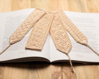 Patrón de tejido en PDF / Colección de marcapáginas de encaje floral – Tejido a mano