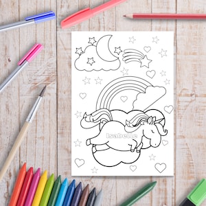 Personalised Unicorn Colouring Page, Printable Colouring Page, Unicorn Colouring Page, Kids Colouring Page, A4 Size,