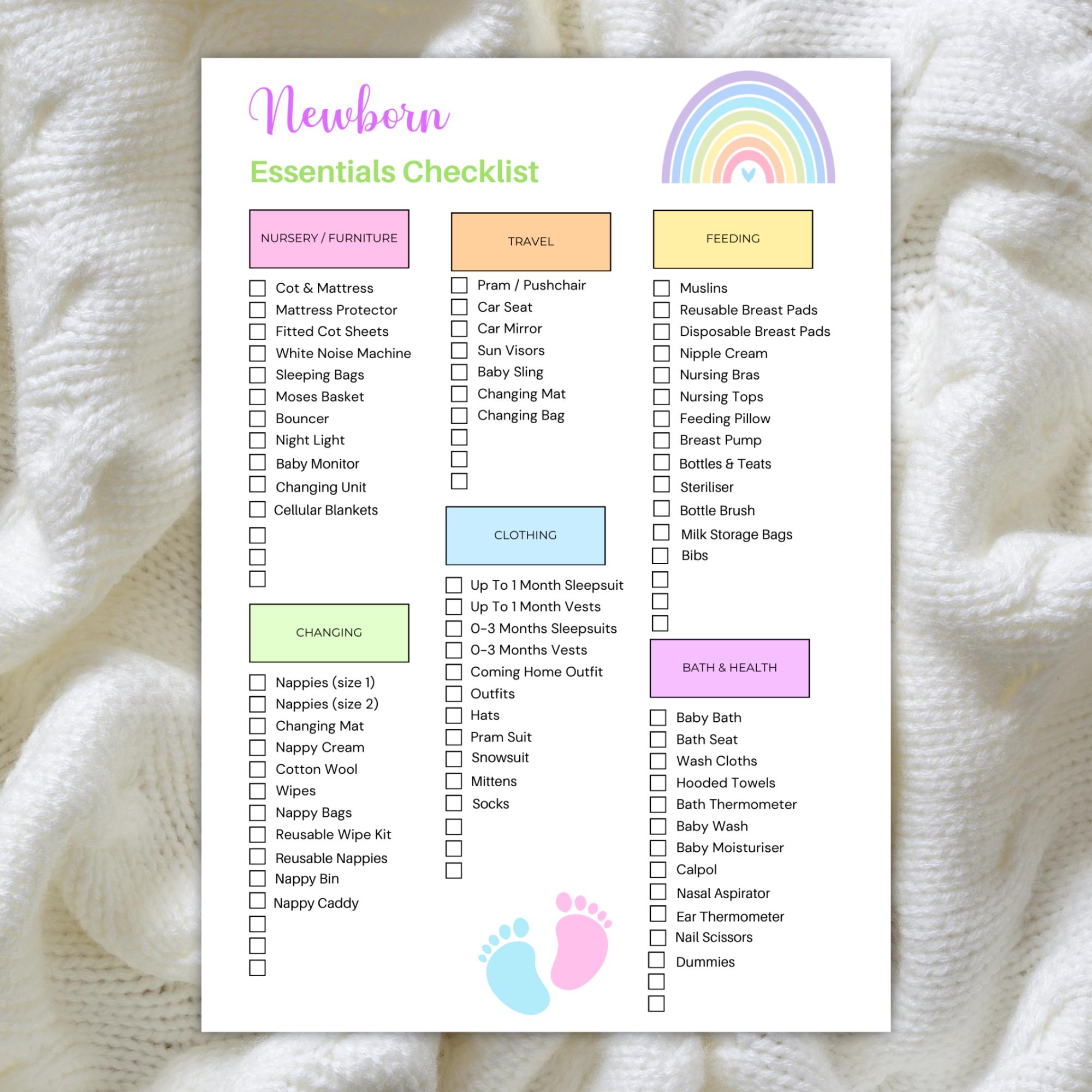 Printable Newborn Baby Essentials Checklist Baby Essentials List New 