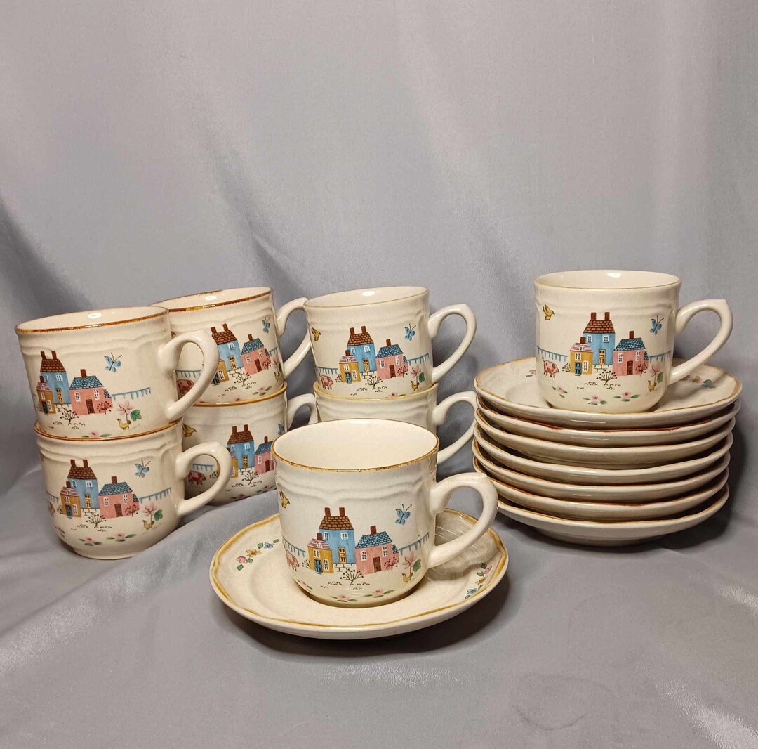 International heartland 7774 Set of 8 Coffee/tea Mugs W/ Saucers Etsy