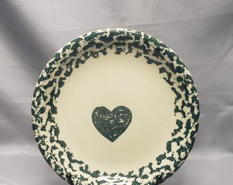 Folkcraft - "Hearts" (In Green) - Individual Salad Plate 7 5/8"