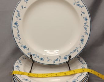 Martha Stewart - "Blue Flowers" - Set of 6 Salad Plates 8 3/4"