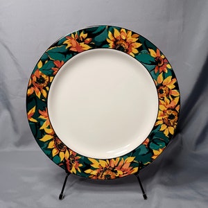 Vitromaster - &quot;Sunflower&quot; (Sue Zipkin) Set of 3- Dinner Plates 10 5/8&quot;