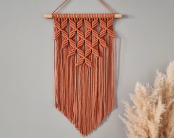 Terracotta Macrame Wall Hanging: Boho Home Decor