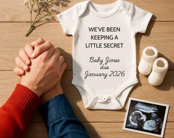 Plantilla de anuncio de embarazo secreto: Marco de ecografía, Canva editable (descarga digital)