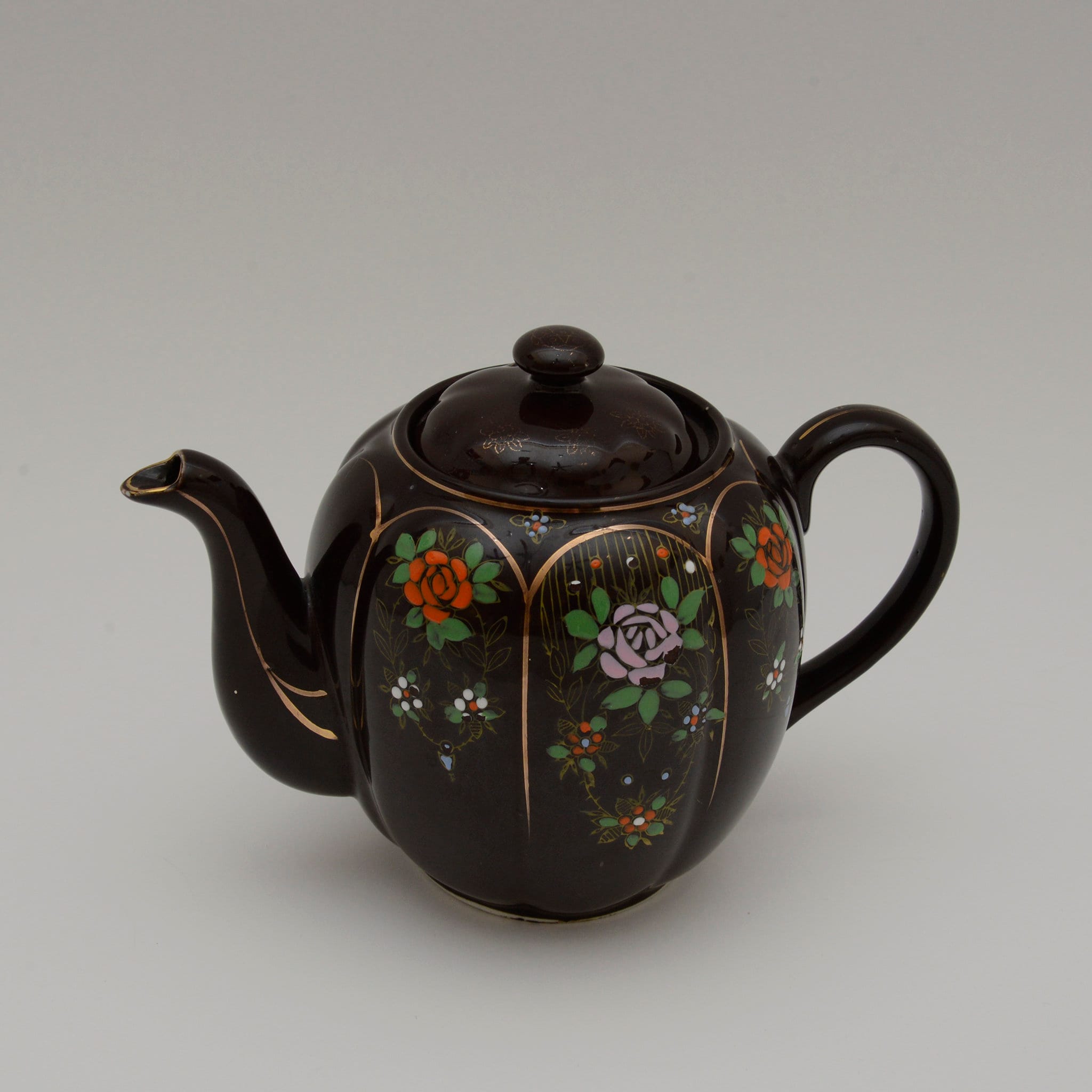 Vintage Japanese Redware Moriage Teapot Etsy