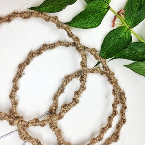 Macrame jute-wrapped hoop trellis for Hoya