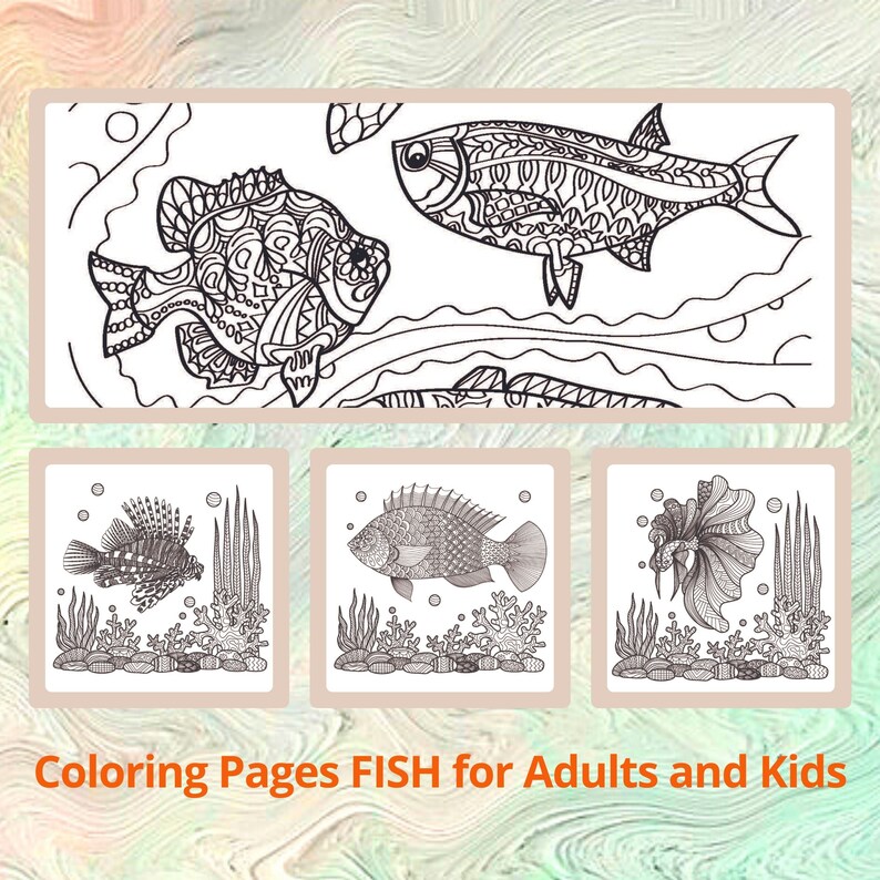 28 Fish Coloring Book Pages Koi Carp for Adults and Kids PDF File Size ...
