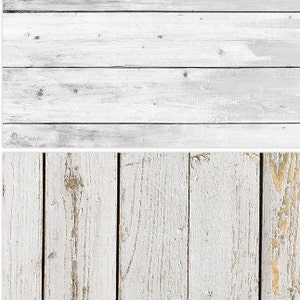Sfondo fotografico in legno bianco (2 in 1), sfondo piatto bifacciale per fotografia alimentare, sfondo in legno chiaro, cartone bianco rustico