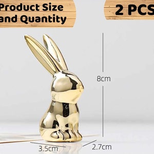 Ceramic Gold Bunny Figurines Statues, Small Ceramic Rabbit Animal Rings ...