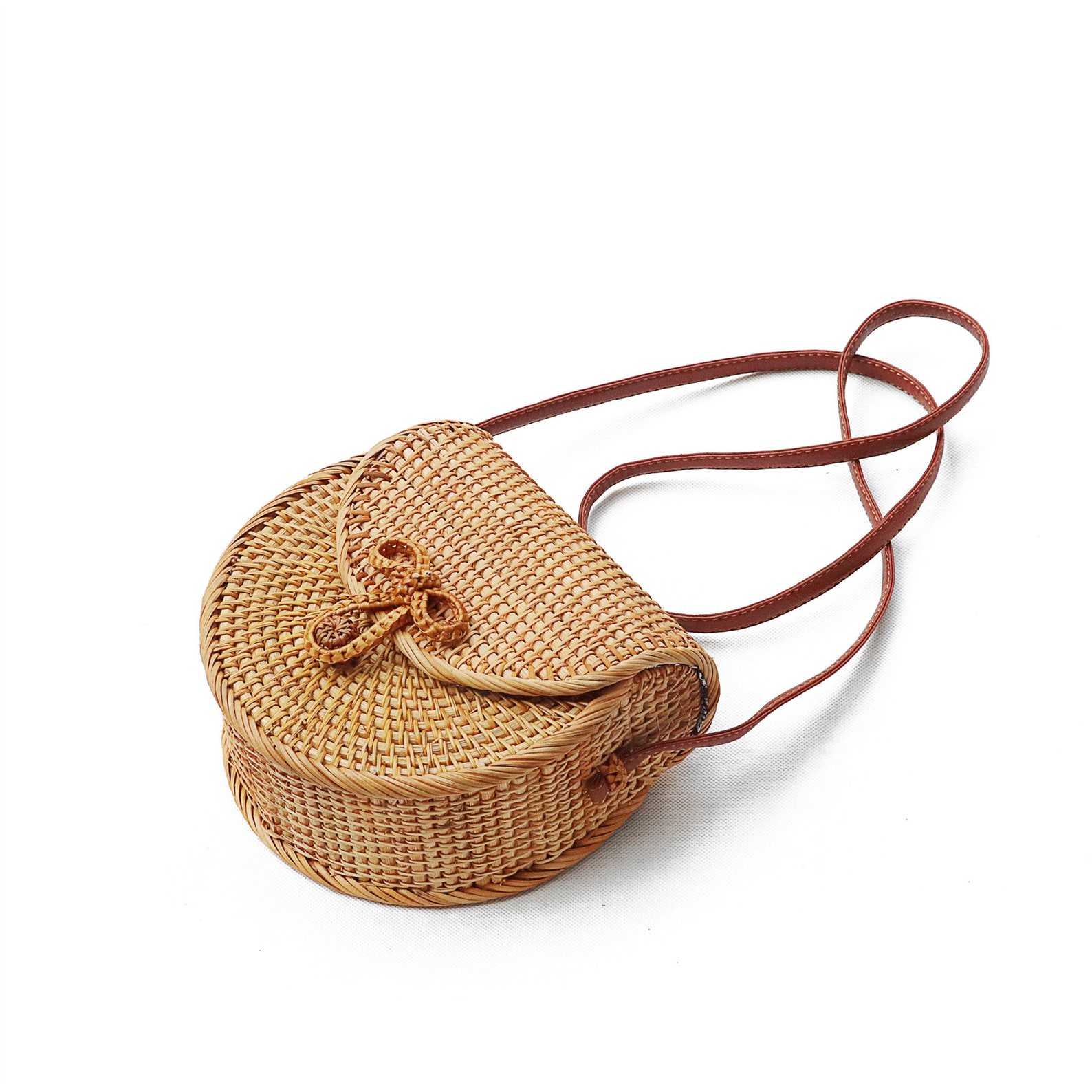 Rattan woven shoulder bag handmade square bag natural woven | Etsy