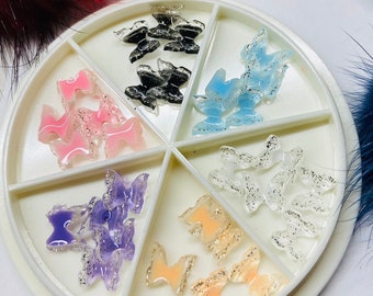 Resin Butterfly Kawaii 3D nail charms