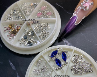 Bling Crown Heart Nail Charms, Jewelry Nail Art Design