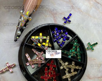 Bling Crystal cross 3D nail charms