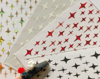4 packs bling star adhesive nail decals DIY crafts