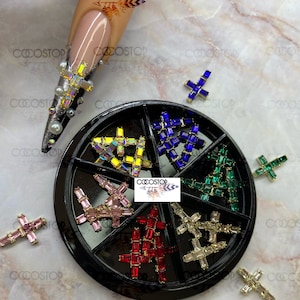 Bling Crystal cross 3D nail charms