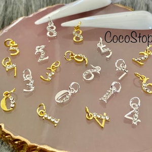 Set of Dangling numbers 3D nail charms nail art