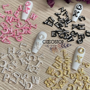 1 Box 26Pcs Colorful Rhinestones Slide Alphabet Letters Charms 12mm A-Z  Letters Alloy Rhinestone Slide Charms