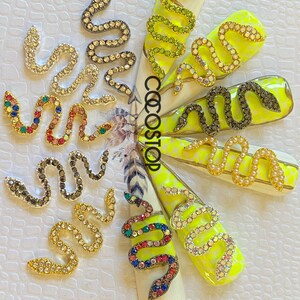 Large snake Zircon 3D nail charms nail art .