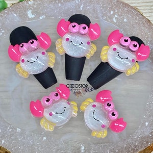 Amuletos de uñas de cangrejo Kawaii Amuletos de uñas 3D