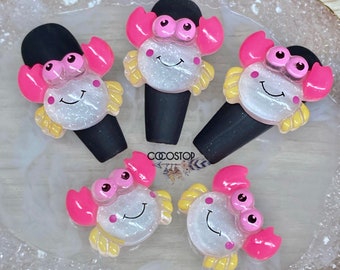 Kawaii Crab 3D Nail Charms, Resin Nail Art (5 or 10 Pieces)