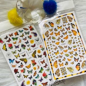 2 packs butterfly nail stickers