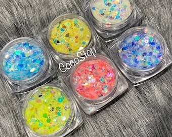 Glow in The Dark Luminous Nail Glitter Sequins 3D Nail Art Stickers