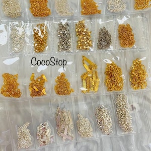 Nail chains metallic 3D nail charms
