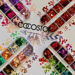 Valentine kiss heart cross nail sequin holographic glitter flakes nail decal nail art DIY crafts