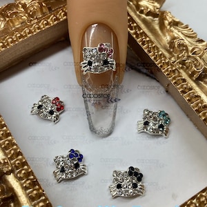 Encantos de uñas Rhinestone Bling Kitten / Accesorios de arte de uñas