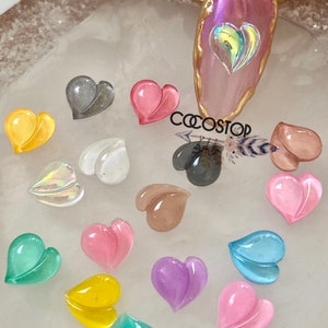 Valentine peach heart 3D nail charms nail art DIY crafts- set of 10pcs