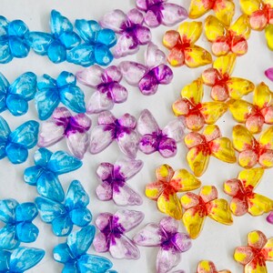 40 pieces mix colorful resin cabochon butterfly kawaii 3D nail charms image 6