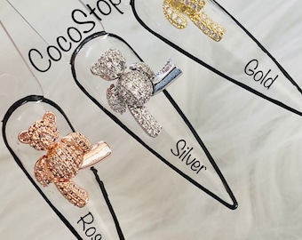 Flexible Bär gefüllt Zirkon 3D Nagel Charms