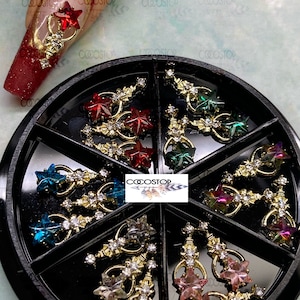 Adornos para uñas con diamantes de imitación Bling Star