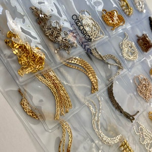 Diamond metallic nail chains 3D jewelry nail art DIY craft