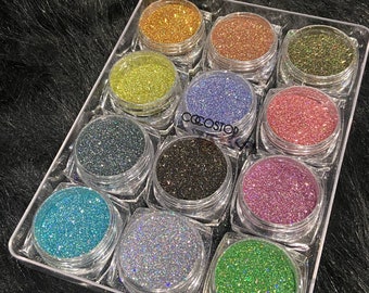 Holo Nail Glitter Dust Kit, 12 Colors Fine Holographic Powders
