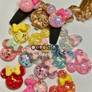 Kawaii Glitter Mouse nail charms 3D nail charms Nail art DIY crafts