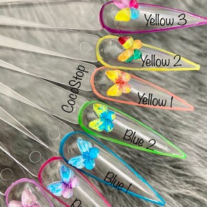 40 pieces mix colorful resin cabochon butterfly kawaii 3D nail charms image 4