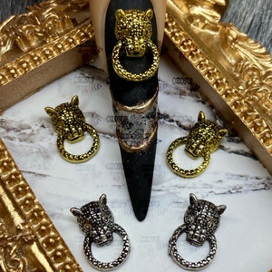 Metal Leopard nail charms