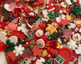 30 Resin Christmas Nail Charms, 3D Kawaii DIY Decorations