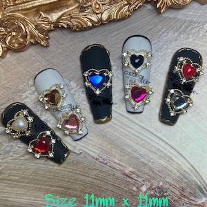 Heart Valentine nail jewelry 3D nail charms