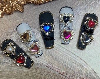 Heart Valentine nail jewelry 3D nail charms