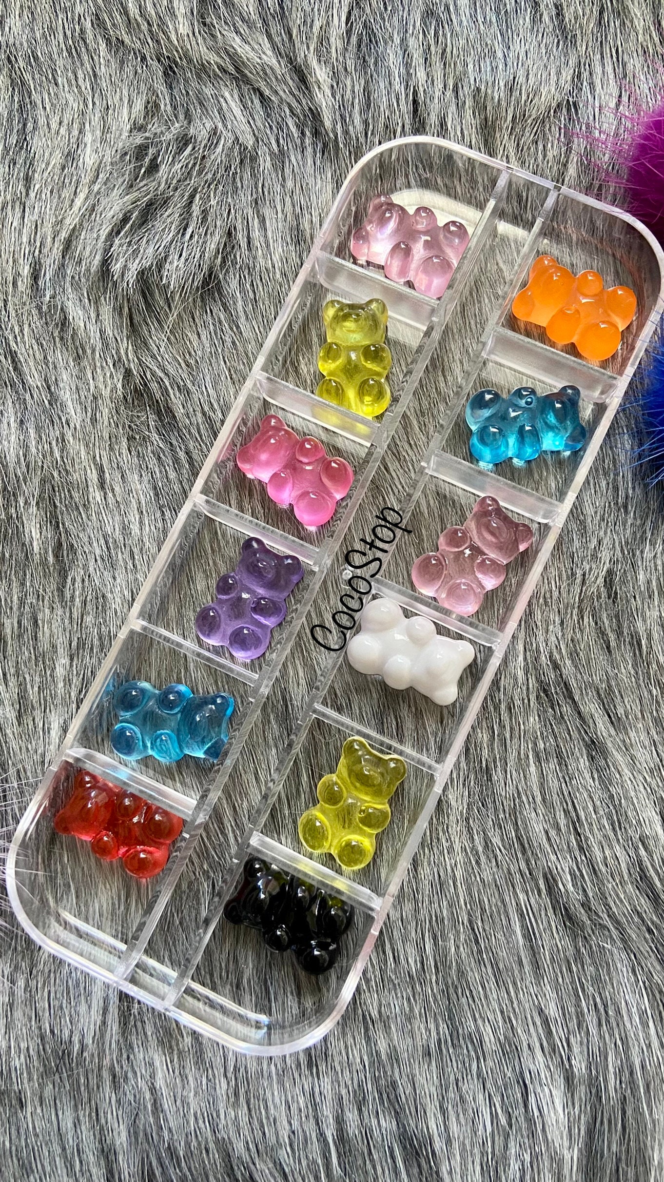 Kawaii Large size gummy bears 3D nail charms