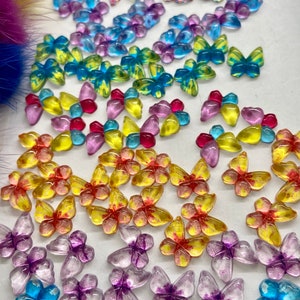 40 pieces mix colorful resin cabochon butterfly kawaii 3D nail charms image 2