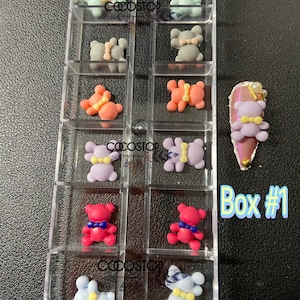 3D Bear cartoon kawaii nail charms