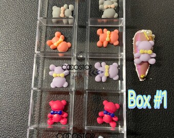 3D Bear cartoon kawaii nail charms
