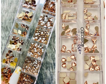 60/120 pieces Topaz nail rhinestone box