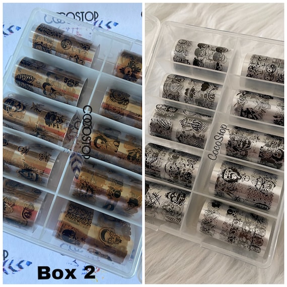 Halloween Skeleton Nail Foil Decal, 10pc Transfer Nail Art