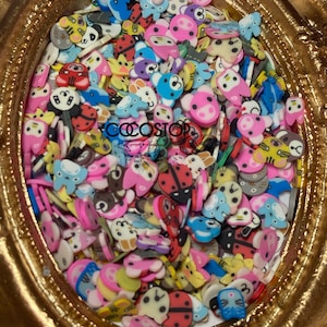 Mix Fimo polymer cartoon animals clay slices /nail acrylics/nail charms / Nail Art Decoration DIY Craft